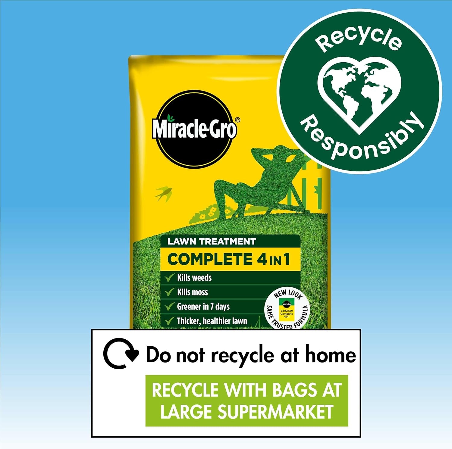 Complete 4 in 1 Lawn Food, 360 M² Bag, Lawn Food, Weed & Moss Control