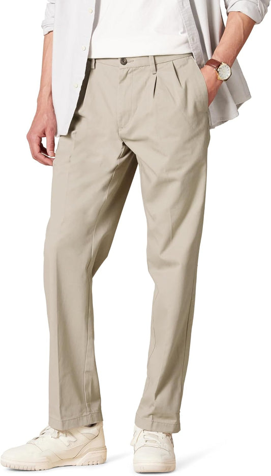 Men'S Classic-Fit Wrinkle-Resistant Pleated Chino Trousers (Available in Big & Tall)