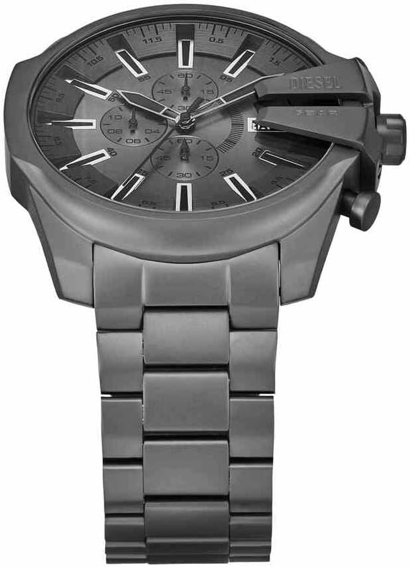 Diesel Mega Chief Slim Watch for Men, Chronograph Movement with Stainless Steel or Leather Strap