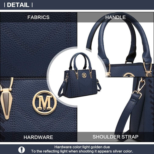 Handbag for Women, Woven and Chevron Pattern, M Logo on the Front, Top Handle or Shoulder Bag