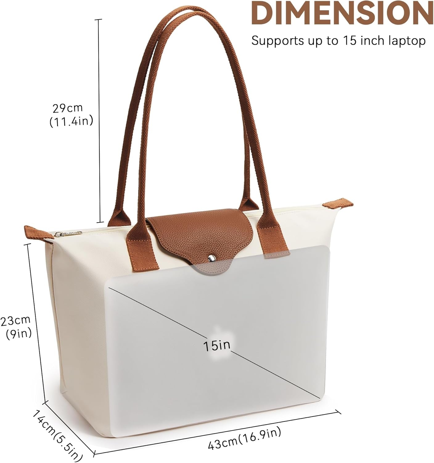 KALIDI Large Handbags for Women Foldable Tote Bag with Zip Waterproof Nylon Women'S Totes Top-Handle Bags for Work,School,Travel,Leisure,Shopping