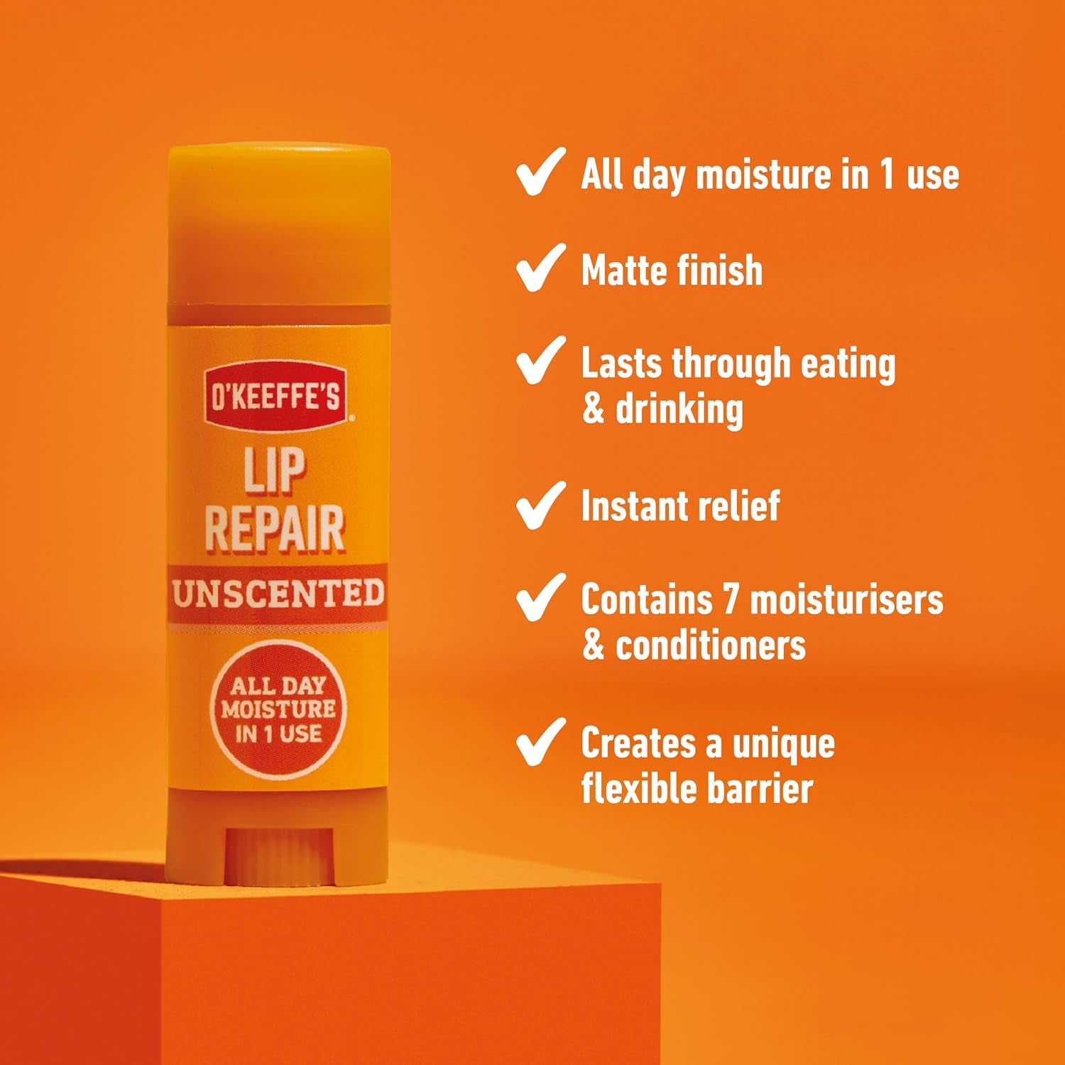 Lip Repair Unscented Lip Balm, 4.2G – for Extremely Dry, Cracked Lips | All-Day Moisture with 7 Moisturising Ingredients