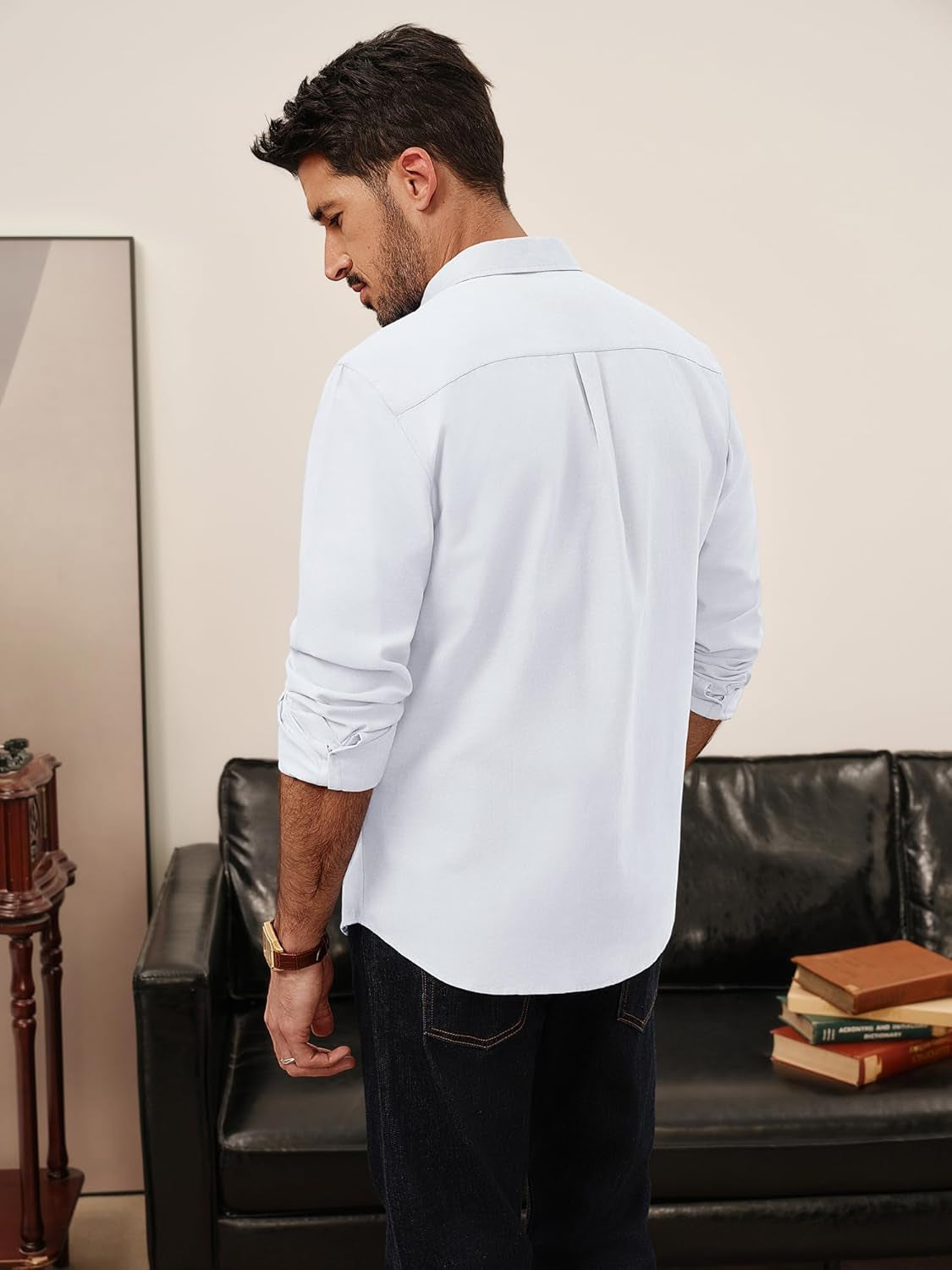Mens Shirts Long Sleeve Button down Oxford Shirts with Pocket