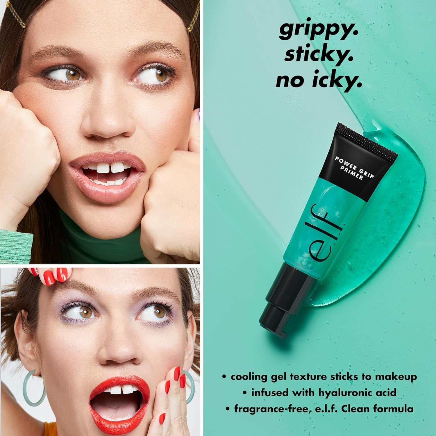 Power Grip Primer, Gel-Based & Hydrating Face Primer for Smoothing Skin & Gripping Makeup, Moisturizes & Primes, 0.811 Fl Oz, Clear