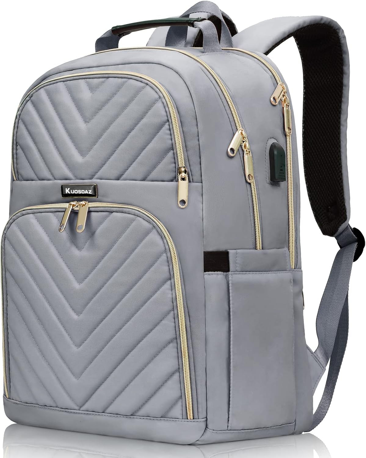 Backpack Women'S 15.6 Inch School Backpack Girls Teenagers with Charging Port for Lapptop Work Waterproof Backpack College Travel Business Everyday Women School Grey