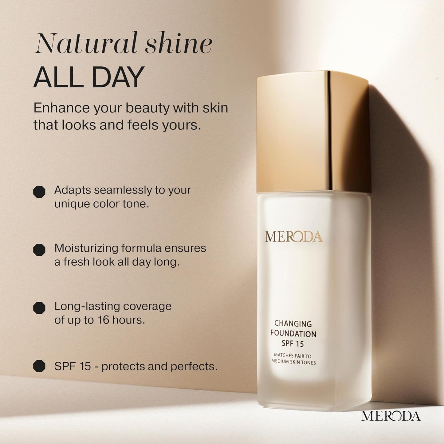 ® Colour Changing Foundation SPF 15 [Light to Medium Skin] - Mature Skin Liquid Makeup - Long Lasting Color Match for Face