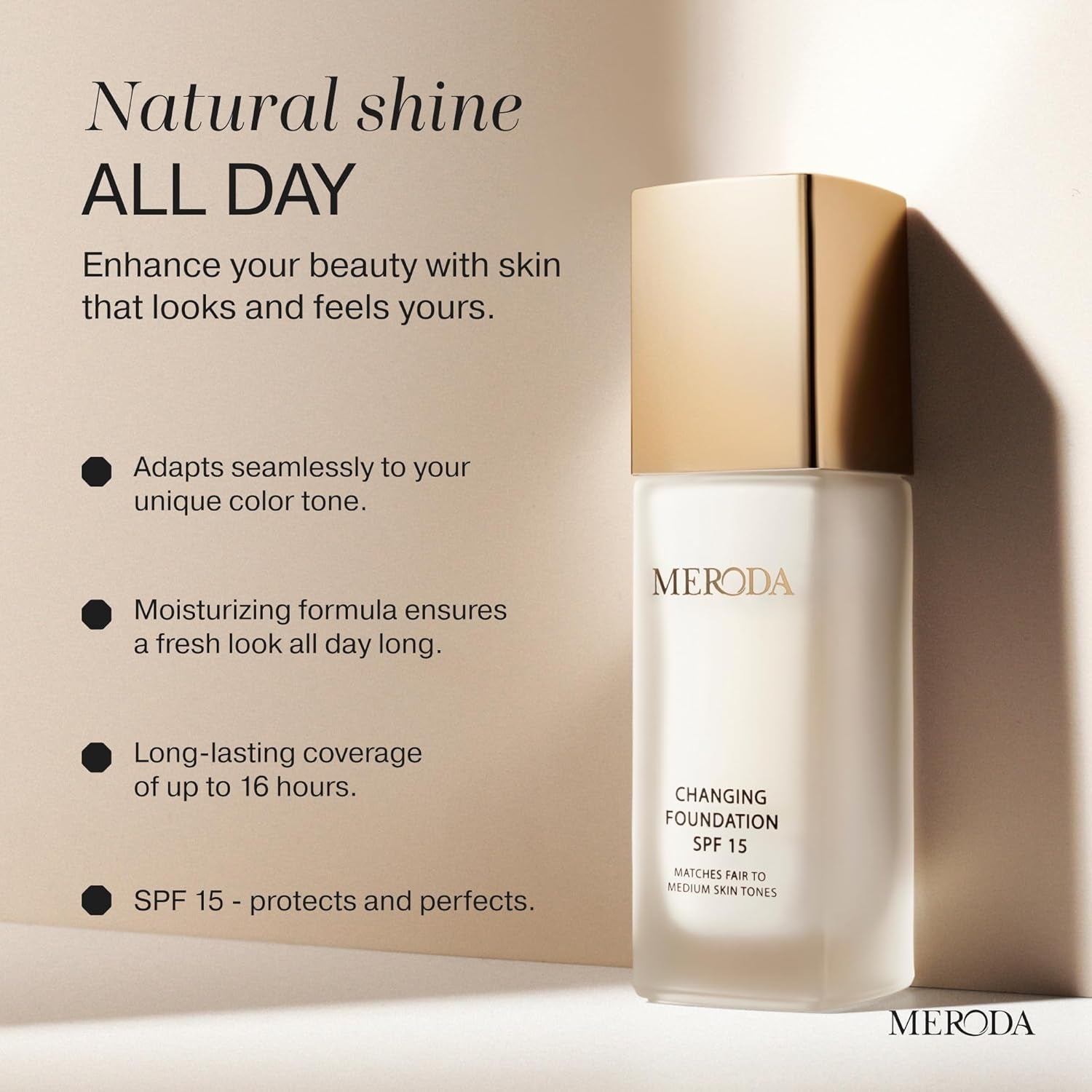 ® Colour Changing Foundation SPF 15 [Light to Medium Skin] - Mature Skin Liquid Makeup - Long Lasting Color Match for Face
