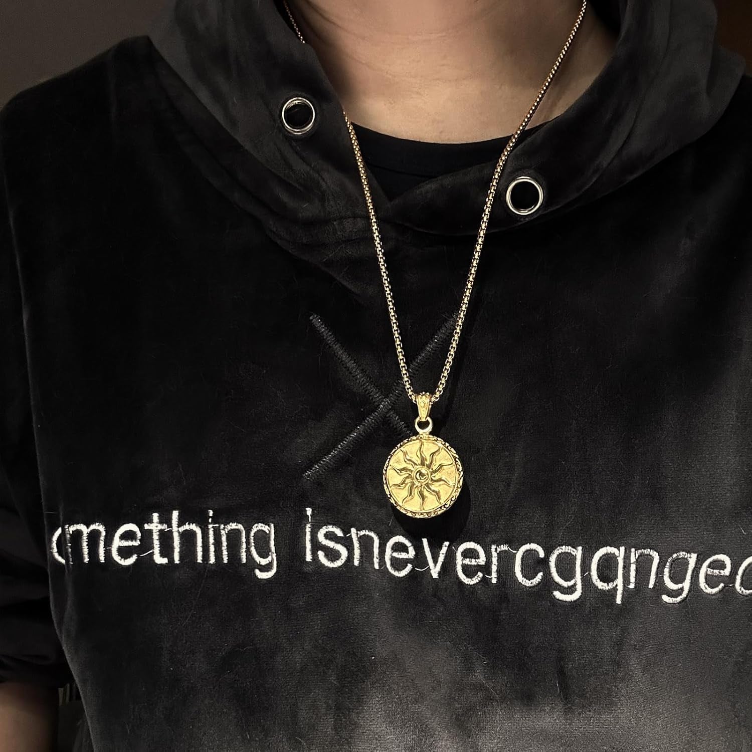 Greek Jewellery Sun Star Amulets Pendant Necklace for Men Vintage Protective Jewelry,Lucky Charm with Chain