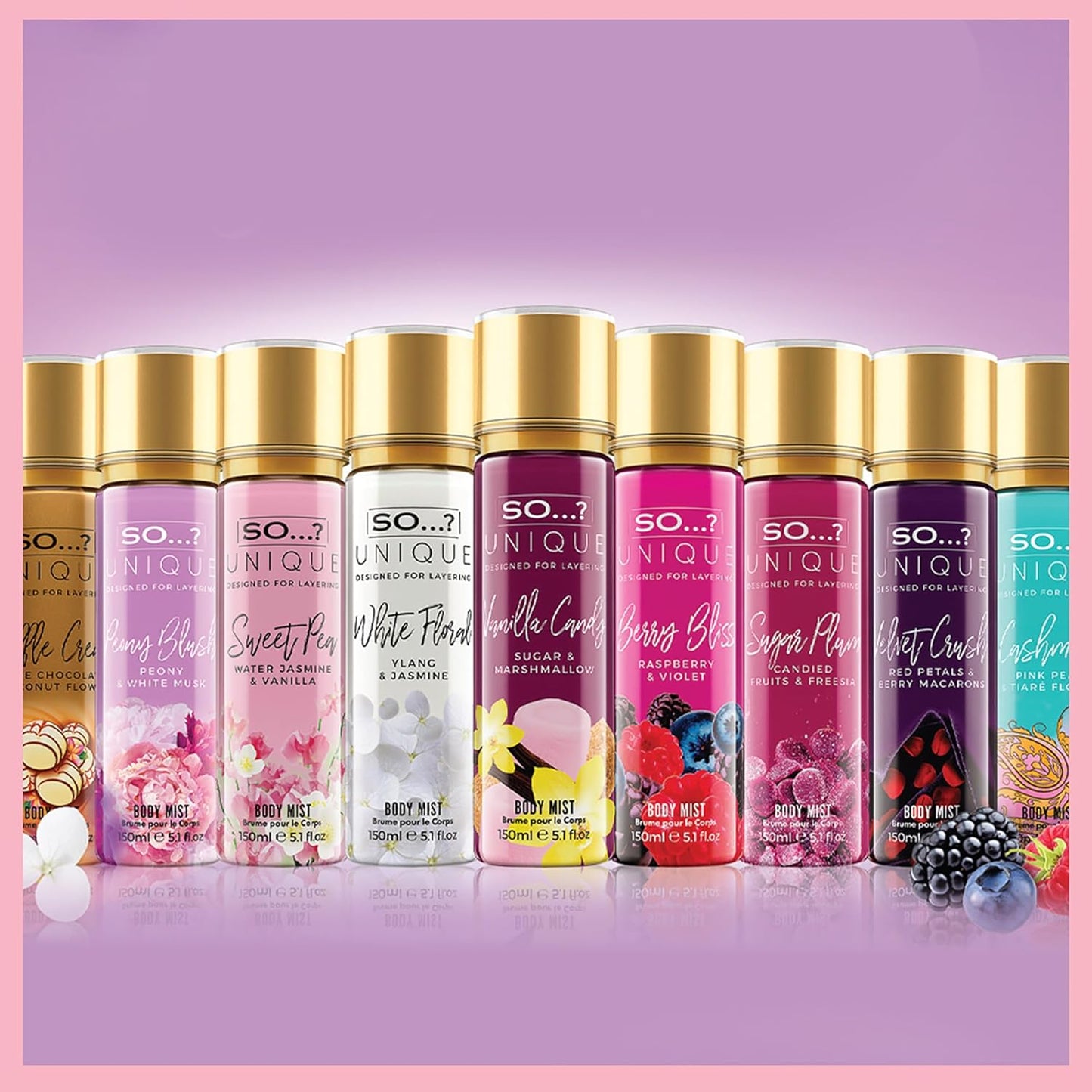 Unique Womens Vegan Sweet Pea Body Mist Fragrance Spray 150Ml
