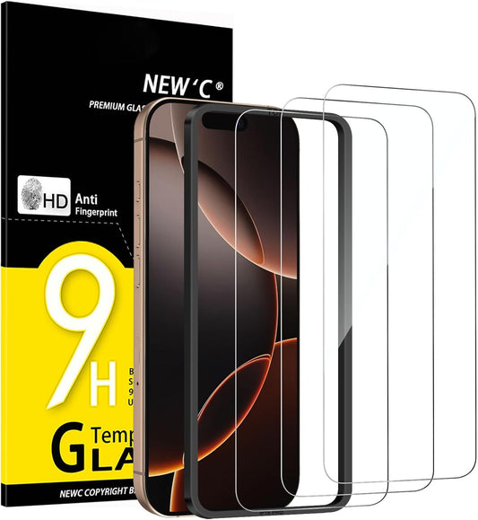 3 Pack Designed for Iphone 17, 17 Pro, Iphone 16 Pro Screen Protector (6.3 Inches), Enhanced Tempered Glass Protection with Easy Installation Tool Included,Case Friendly Ultra Resistant
