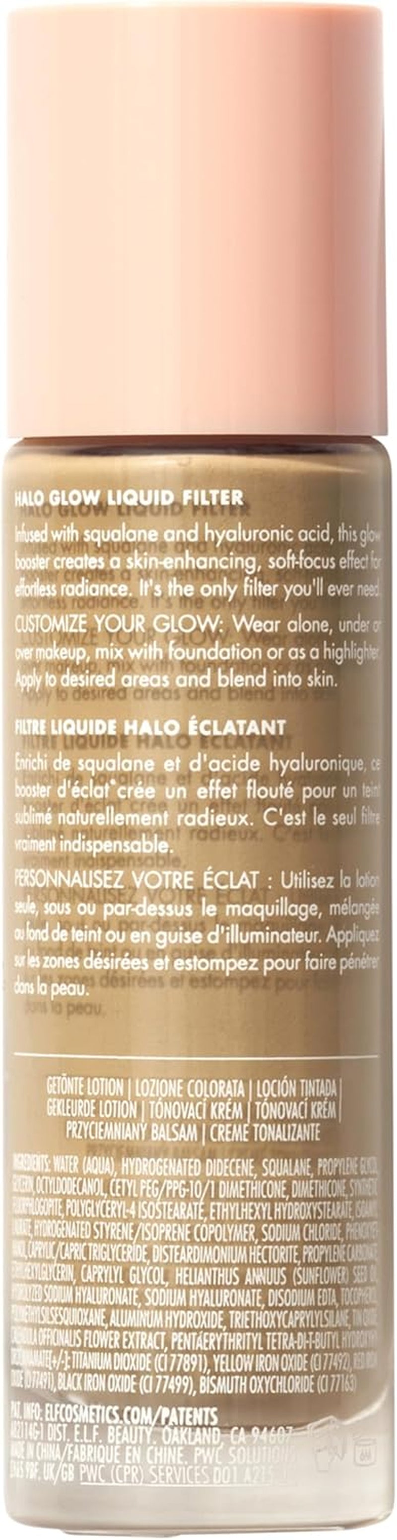 Halo Glow Liquid Filter, Complexion Booster for a Glowing, Soft-Focus Look, Infused with Hyaluronic Acid, Vegan & Cruelty-Free, 3.5 Medium