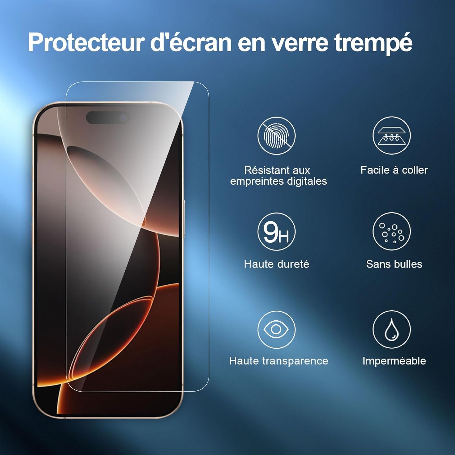 3 Pack Designed for Iphone 17, 17 Pro, Iphone 16 Pro Screen Protector (6.3 Inches), Enhanced Tempered Glass Protection with Easy Installation Tool Included,Case Friendly Ultra Resistant