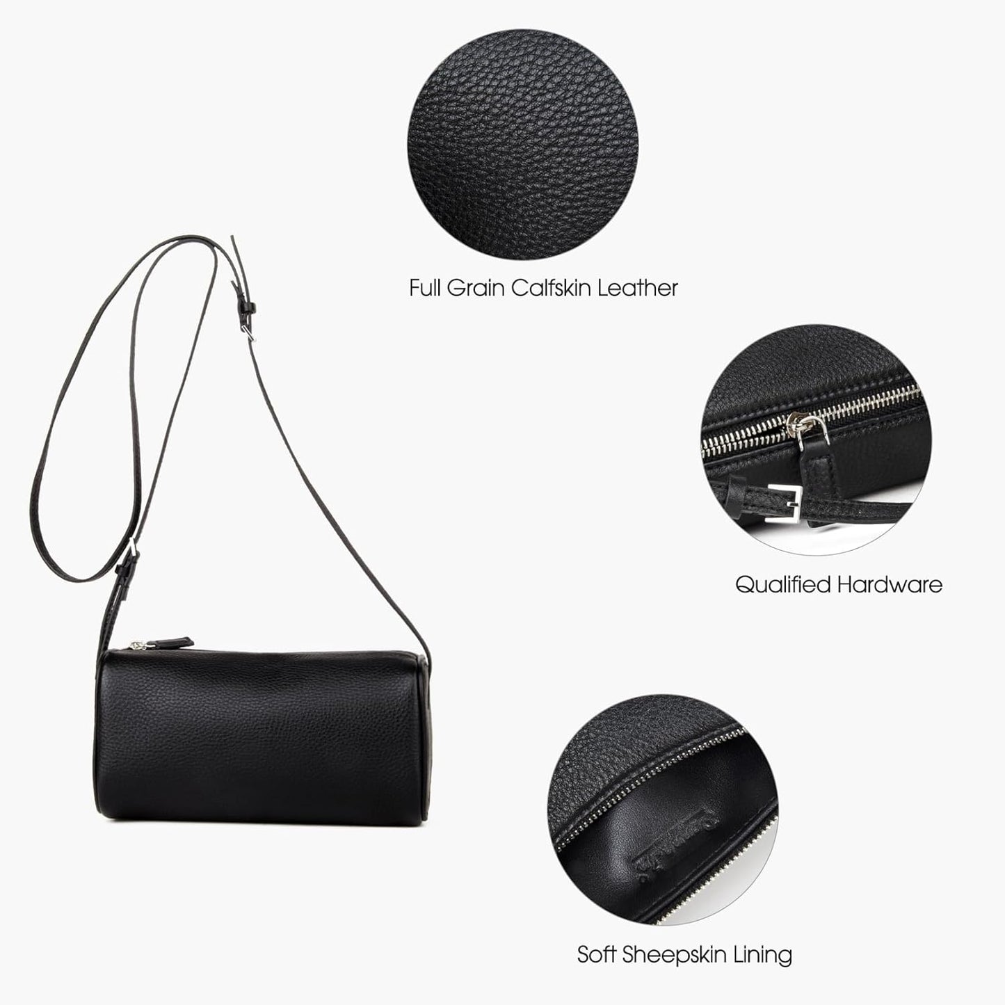 Premium Full-Grained Leather Crossbody Purses for Women, Hobo Bags for Women Crossbody with Adjustable Strap