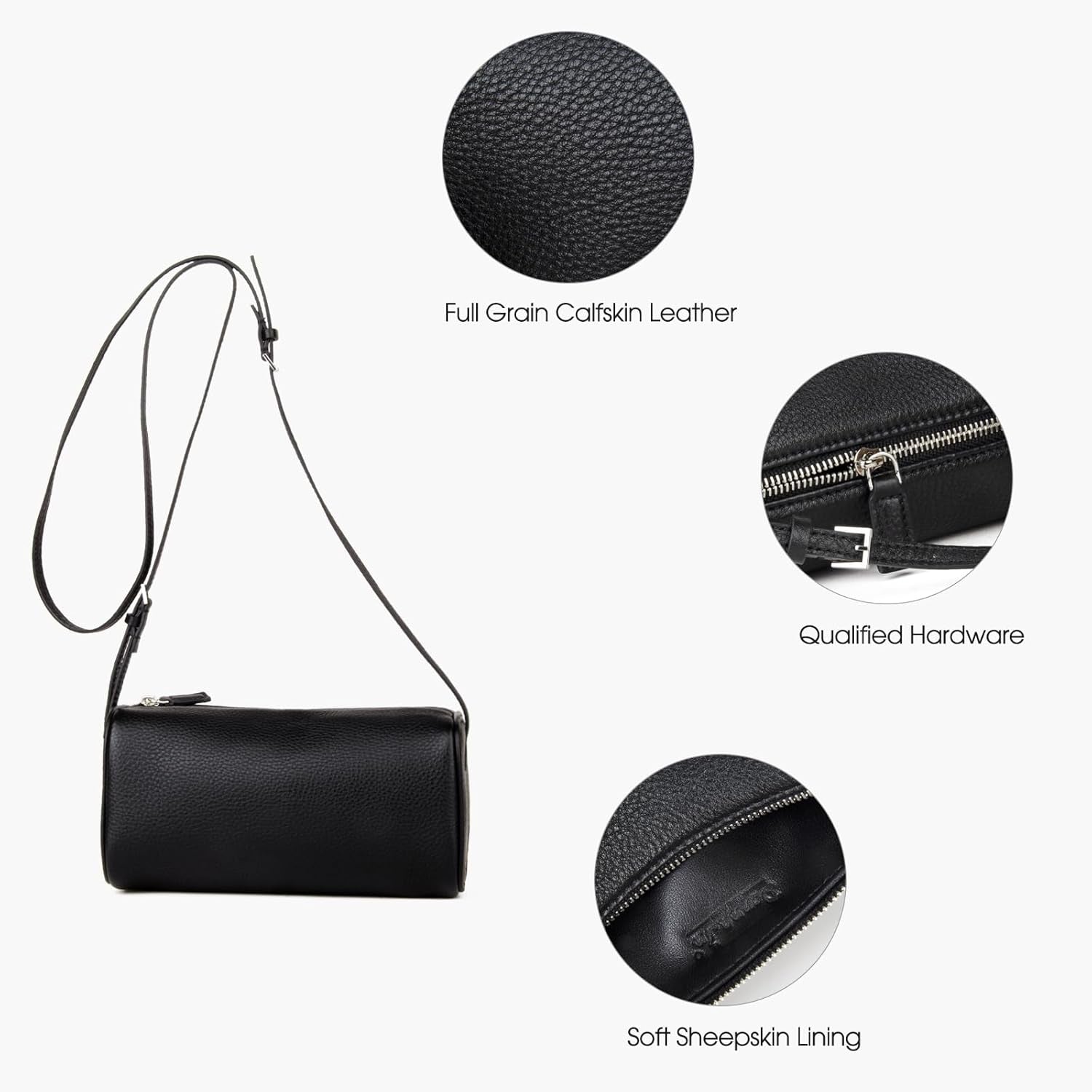 Premium Full-Grained Leather Crossbody Purses for Women, Hobo Bags for Women Crossbody with Adjustable Strap