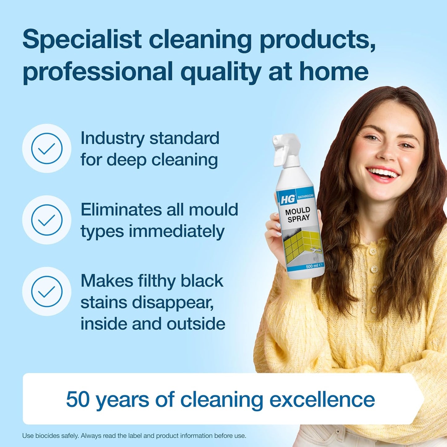 Mould Remover Spray | Kills Black Mold & Mildew on Walls & Tiles | 500Ml