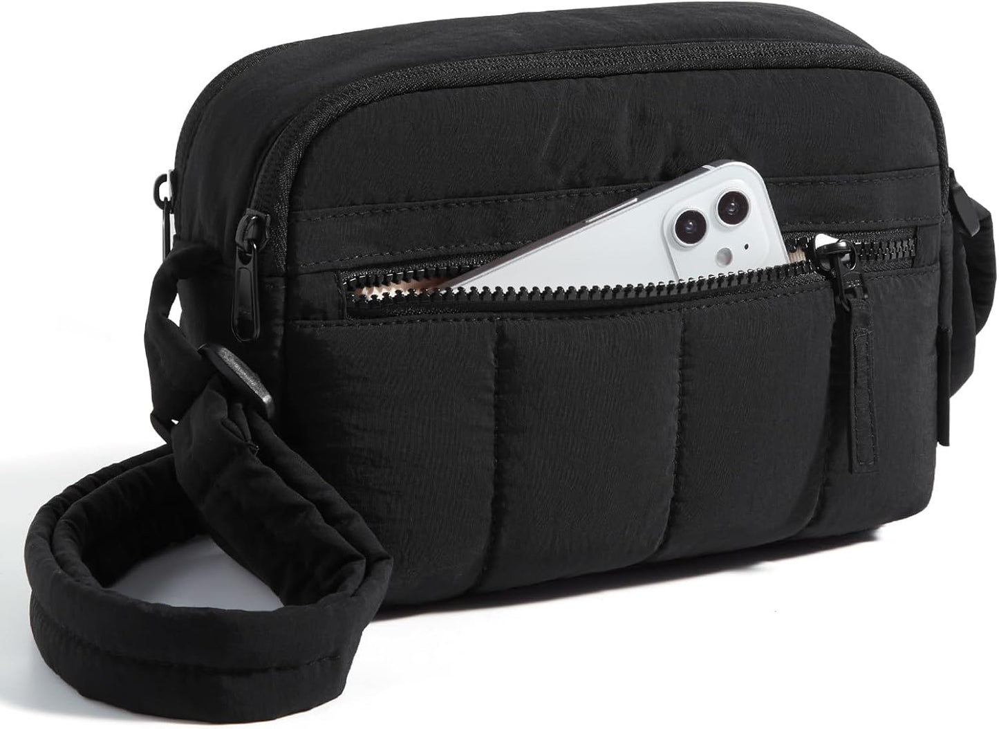 Crossbody Bag for Women Trave Crossbody Purse Puffy Quilted Shoulder Handbag with RFID Blocking Slots for Daily Use, Hiking, Shopping