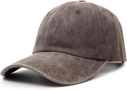 Vintage Baseball Cap for Men & Women Washed Cotton Adjustable Sports Hat, Breathable Unisex Cap for Outdoor, Running, Golf (54-60Cm)