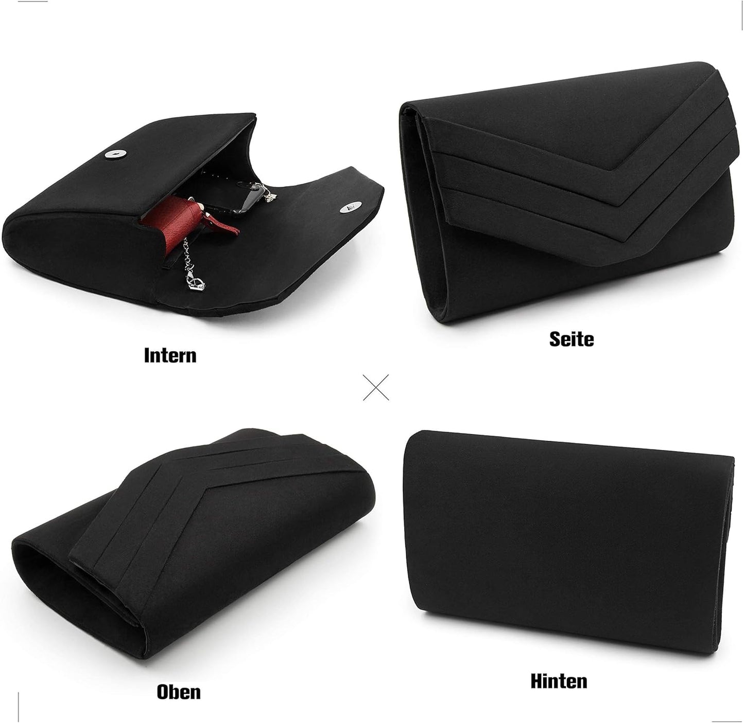Clutch Bag for Women, Suedu Clutch Bags for Wedding Shoulder Crossbody Evening Bag