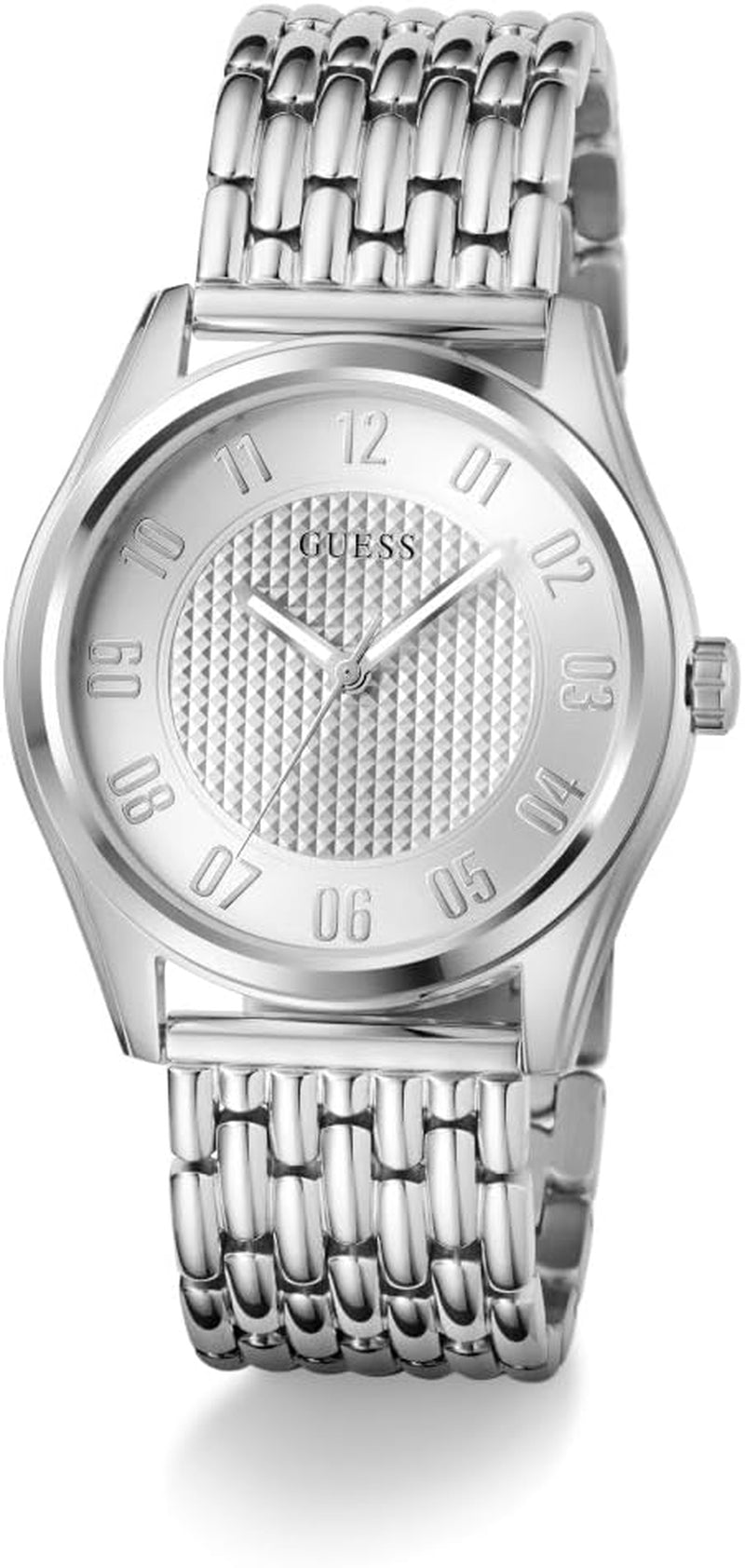 Tate  Men'S Quartz Analogue Stainless Steel Watch 42 Mm Stainless Steel Bracelet Silver 5 Bar Dial Colour Silver Luminous Hands