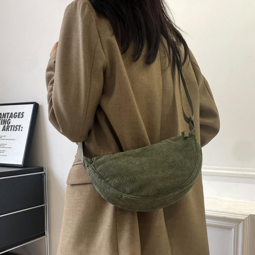 Crescent Bag, Nylon Dumpling Bag for Women, Hobos Crossbody Bag with Adjustable Strap, Women'S Casual Messenger Bag, Solid Color Chest Bag Shoulder Bag for Daily Use