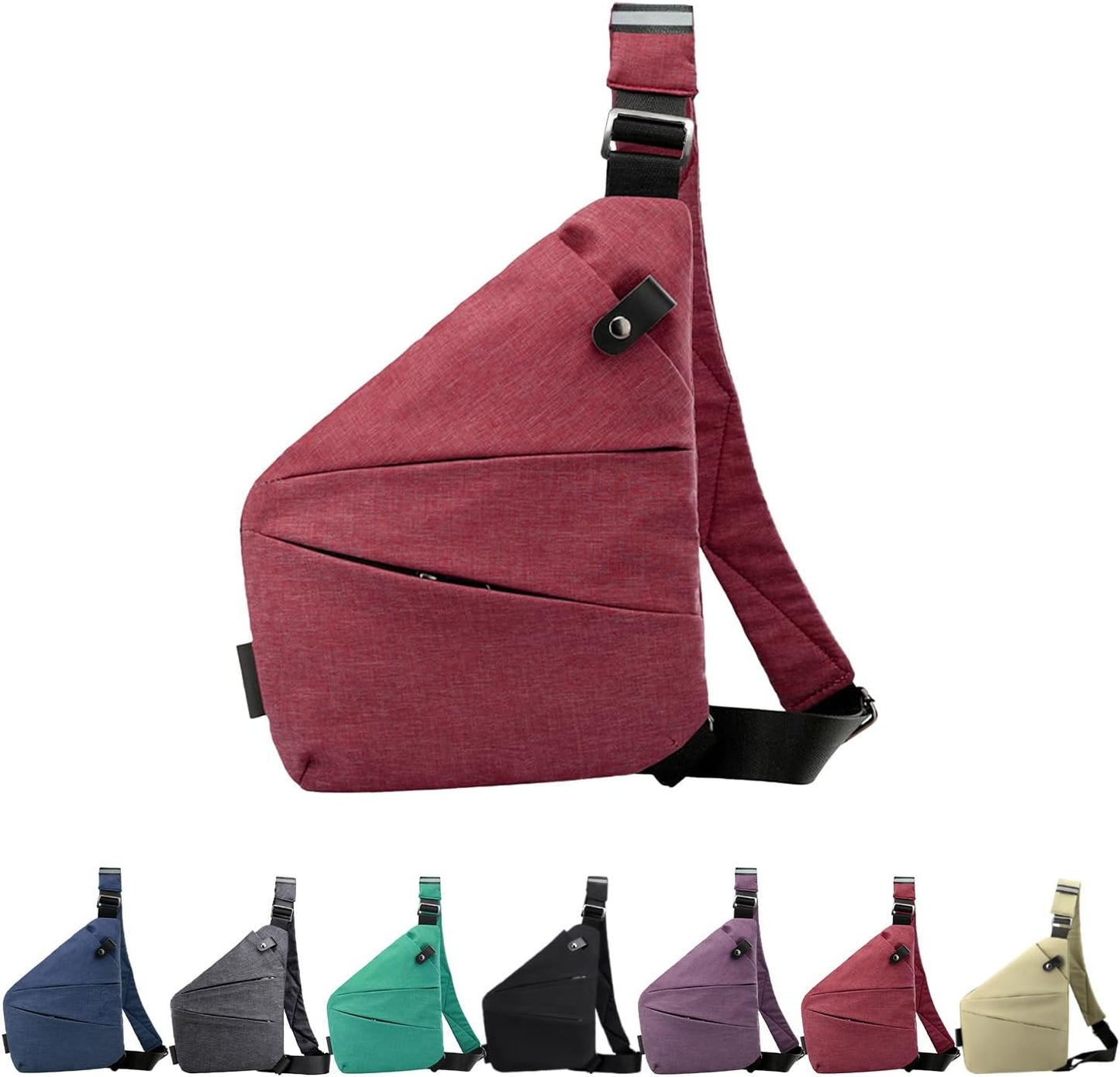 Anti Theft Crossbody Bag for Women Personal Flex Travel Bag Anti-Theft Cross Body Bag Sling Chest Bag for Men （Black）