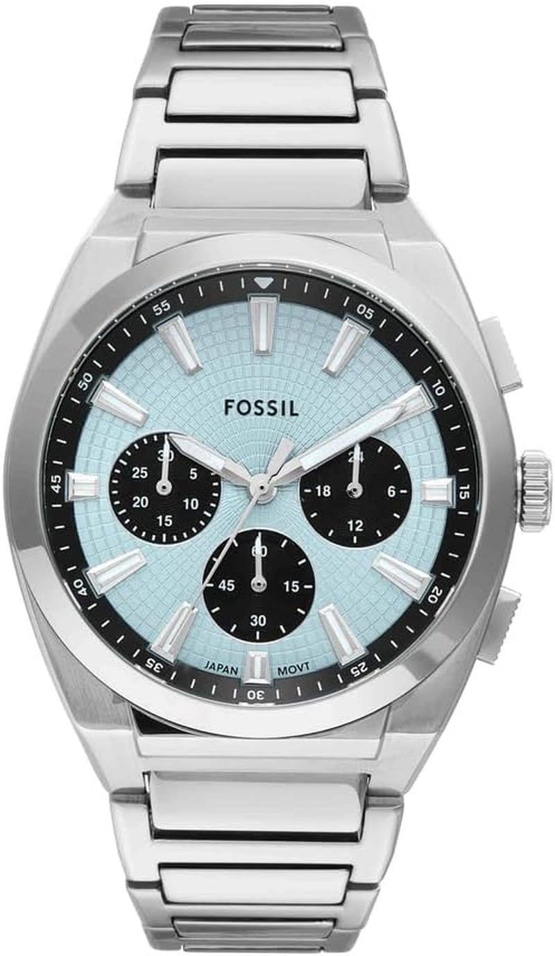 Fossil Everett Men'S 44MM Silver Stainless Steel Watch, FS6105