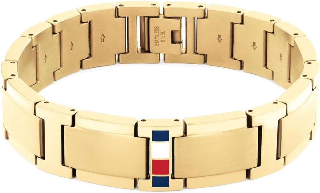 Tommy Hilfiger Jewelry Men'S Link Bracelet in Stainless Steel – Available in Silver, Gold or Black
