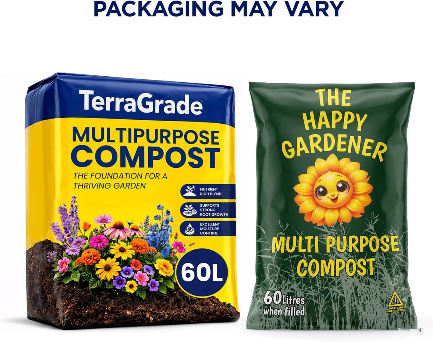 Terragrade Multipurpose Compost 60L | Premium Potting & Garden Soil for Indoor & Outdoor Plants | Nutrient Rich Compost for Vegetables, Seeds, Seedlings & Houseplants | Moisture Retentive Root Boostin