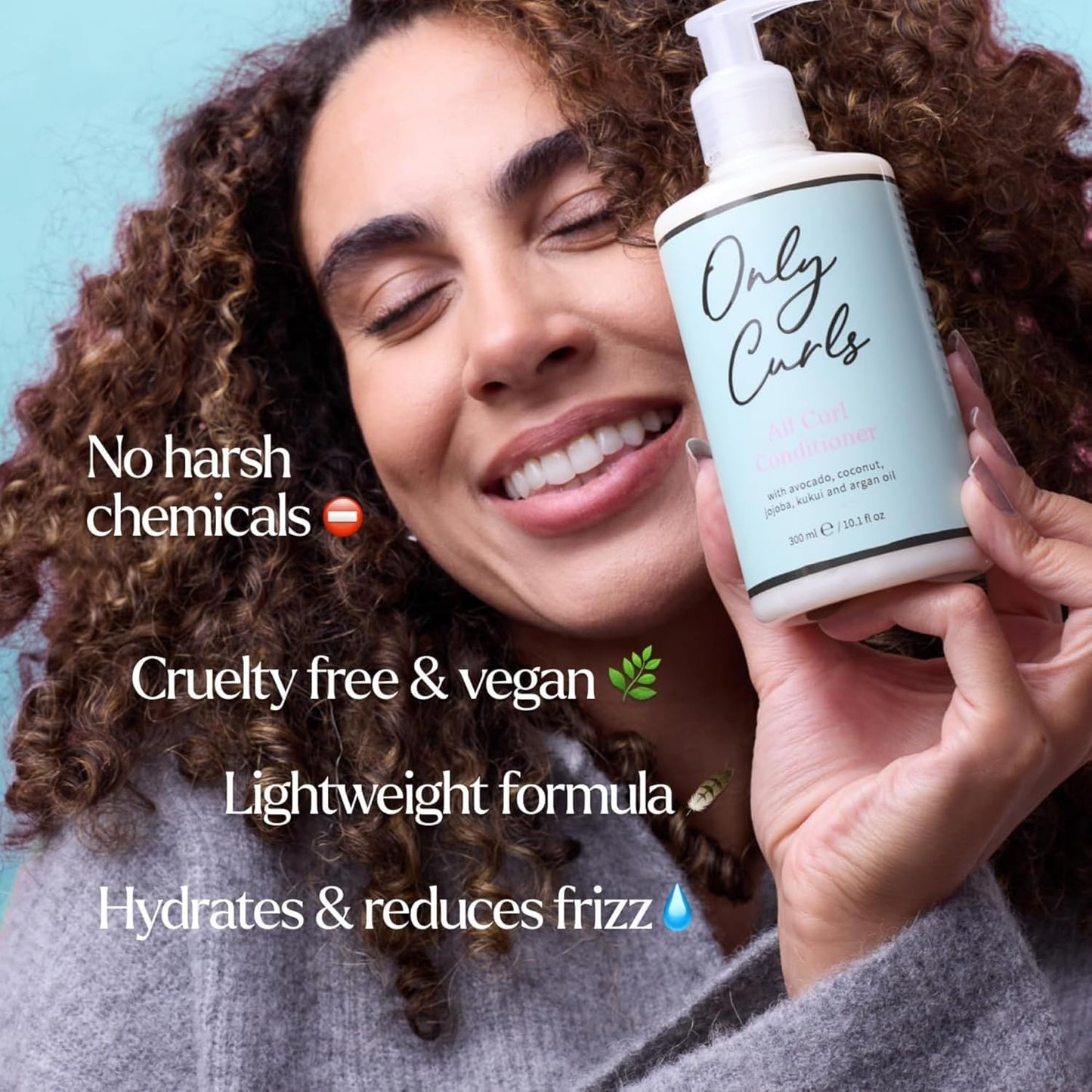 All Curl Conditioner Duo, Curly Hair Care Conditioner, Silicone-Free, Gentle Formula, Hydrating, Gentle & Detangling, Soft, Defined, Frizz-Free Curls, for All Curly Hair Types, 300Ml X2