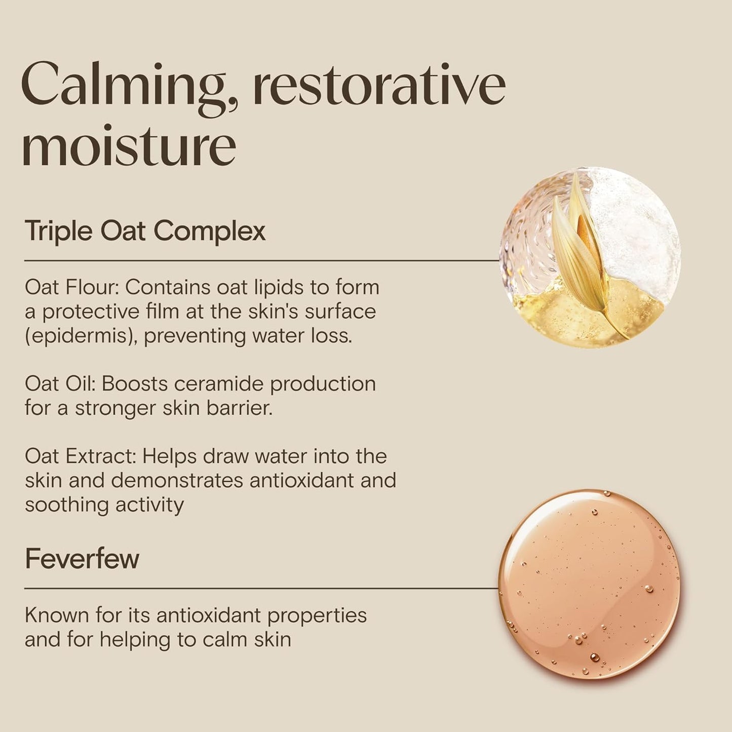 Face CALM+RESTORE Triple Oat Serum (1 X 30Ml), Instantly Smoothing Face Serum with Triple Oat Complex and Calming Feverfew for Fortified Skin, 24H Moisturisation, Face Care for Sensitive Skin