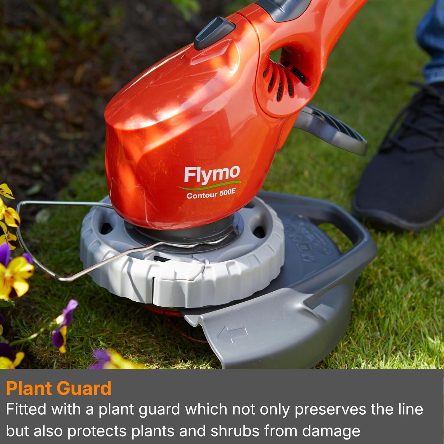 Contour 500E Electric Grass Trimmer and Edger, 500 W, Cutting Width 25 Cm, Orange