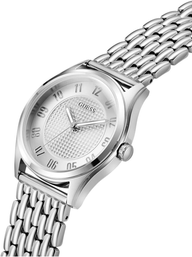 Tate  Men'S Quartz Analogue Stainless Steel Watch 42 Mm Stainless Steel Bracelet Silver 5 Bar Dial Colour Silver Luminous Hands