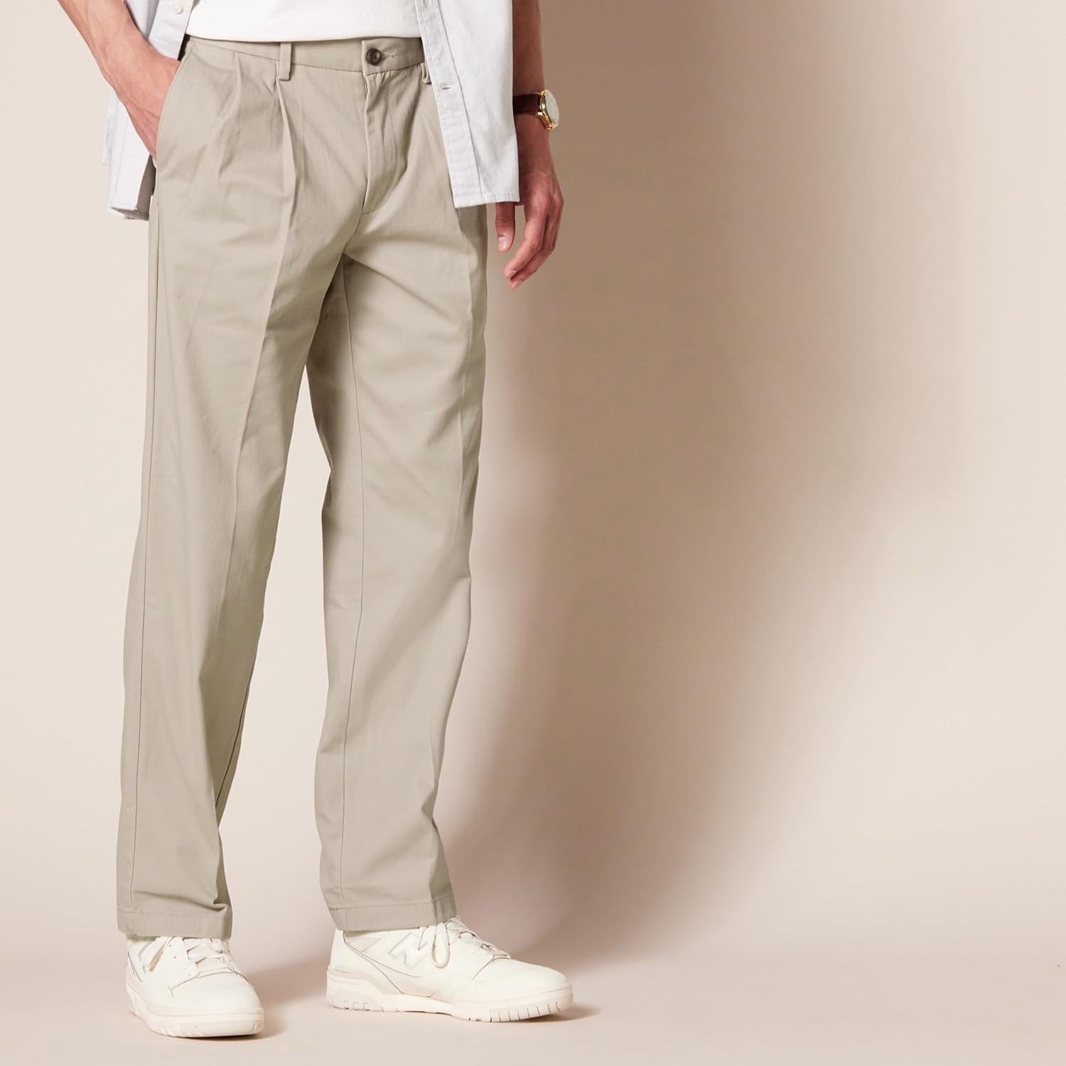 Men'S Classic-Fit Wrinkle-Resistant Pleated Chino Trousers (Available in Big & Tall)