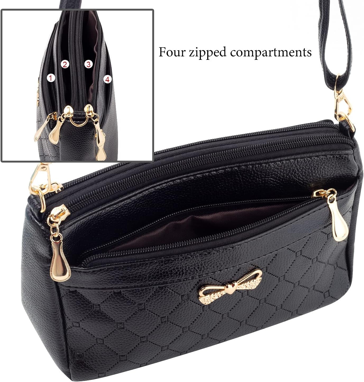Women Handbags Shoulder Bags Small Square Soft PU Leather Cross Body Ladies Bags Elegant Butterfly Decoration
