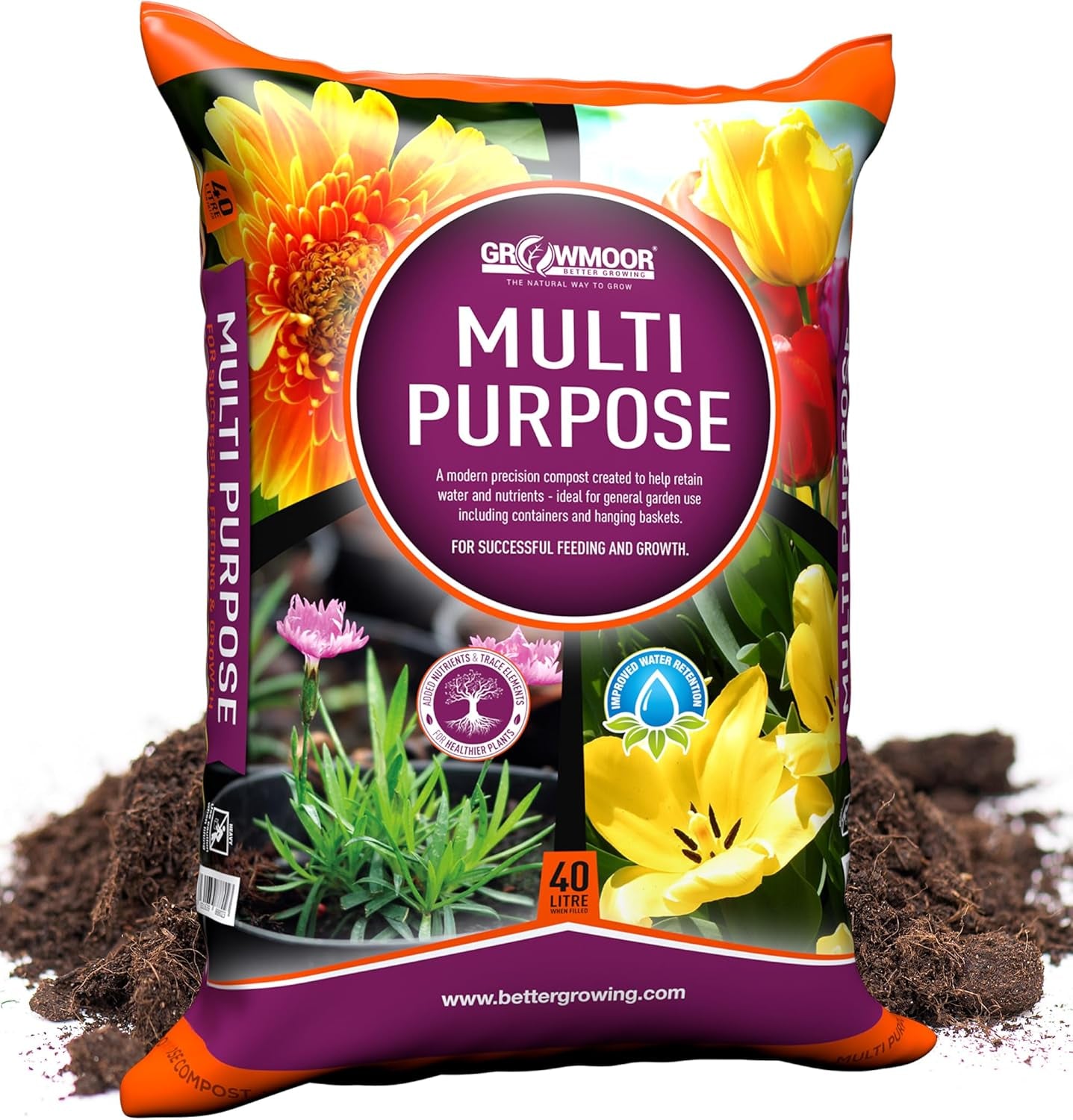 Multi-Purpose Compost for Use All around the Garden – Promotes Healthy Growth, Vibrant Flowers & Strong Roots – 40L