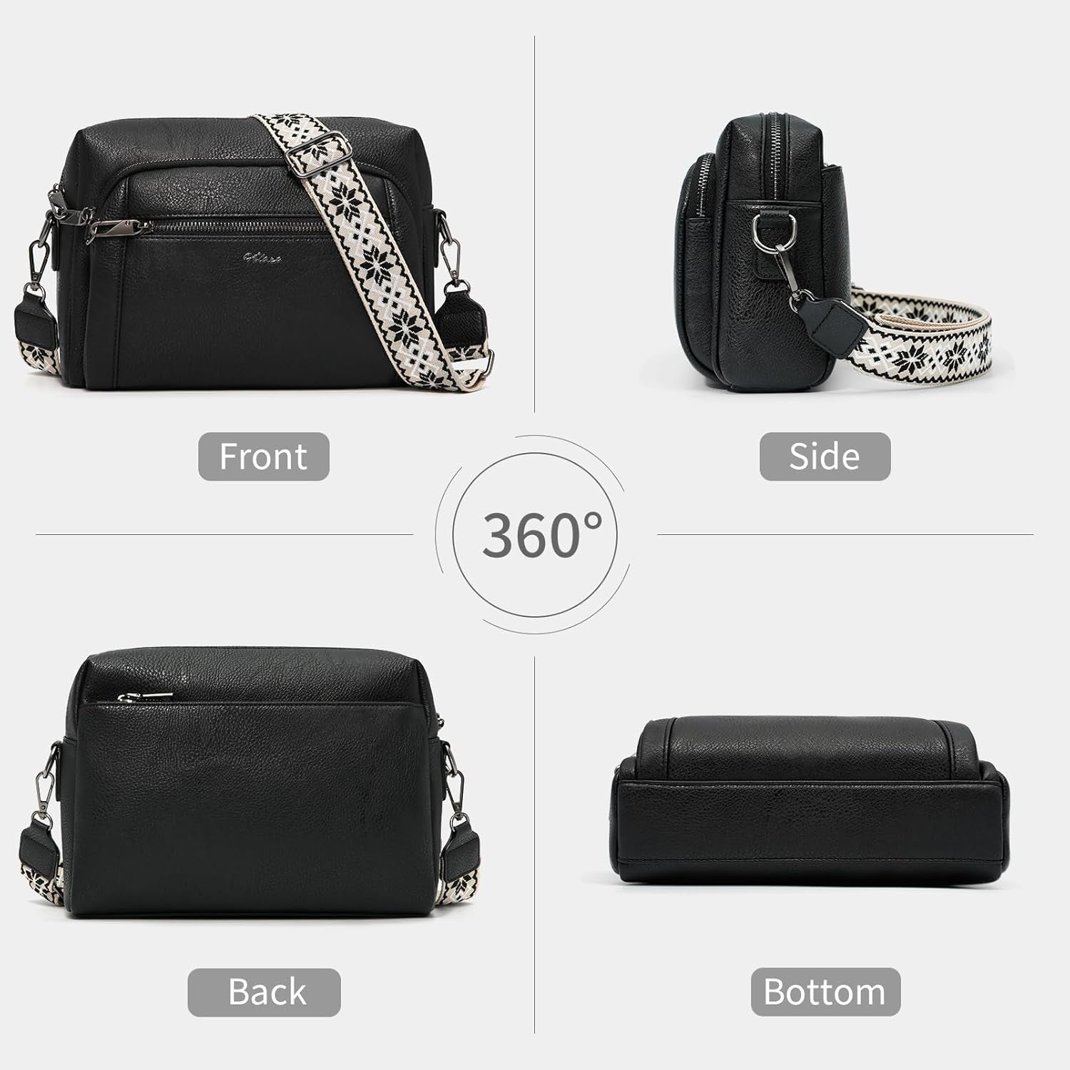 Women'S Cross Body Bags, Crossbody Bags for Women with Anti-Theft Function 4 Zip Compartments Women Shoulder Handbags with Adjustable Wide Strap