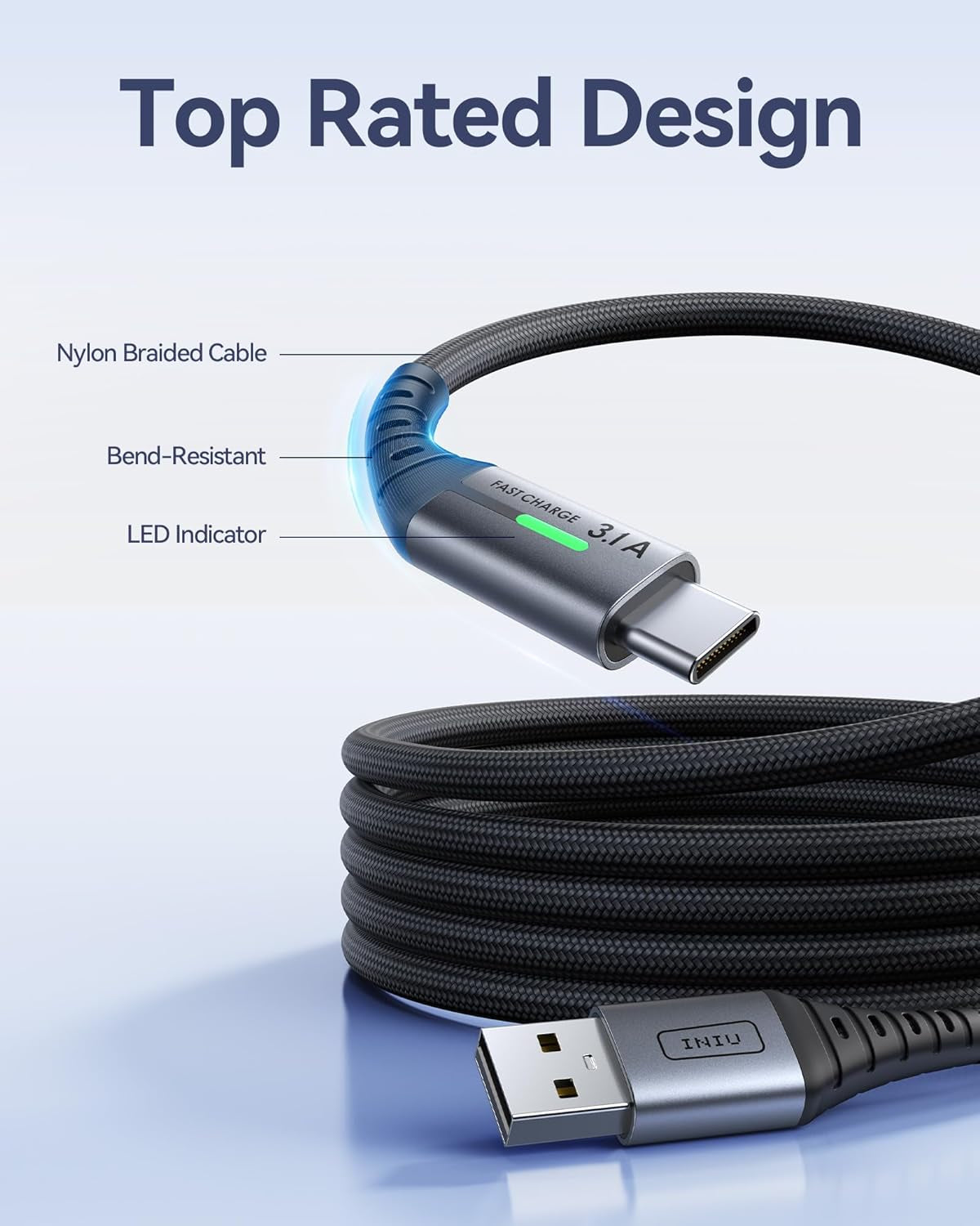 USB C Charger Cable, 2M Type C Cable Fast Charging, Braided USB a to USB-C Phone Charger Cable USBC for Iphone 17 16 15 Pro Max, Samsung Galaxy S25 S24 Ultra, Pixel 10, Ipad Air Switch Steam Etc.