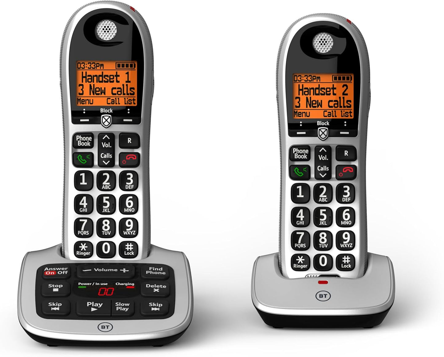 4600 Cordless Landline House Phone, Home Phone, Big Buttons, Advanced Nuisance Call Blocker, Answer Machine, Twin Handset Pack