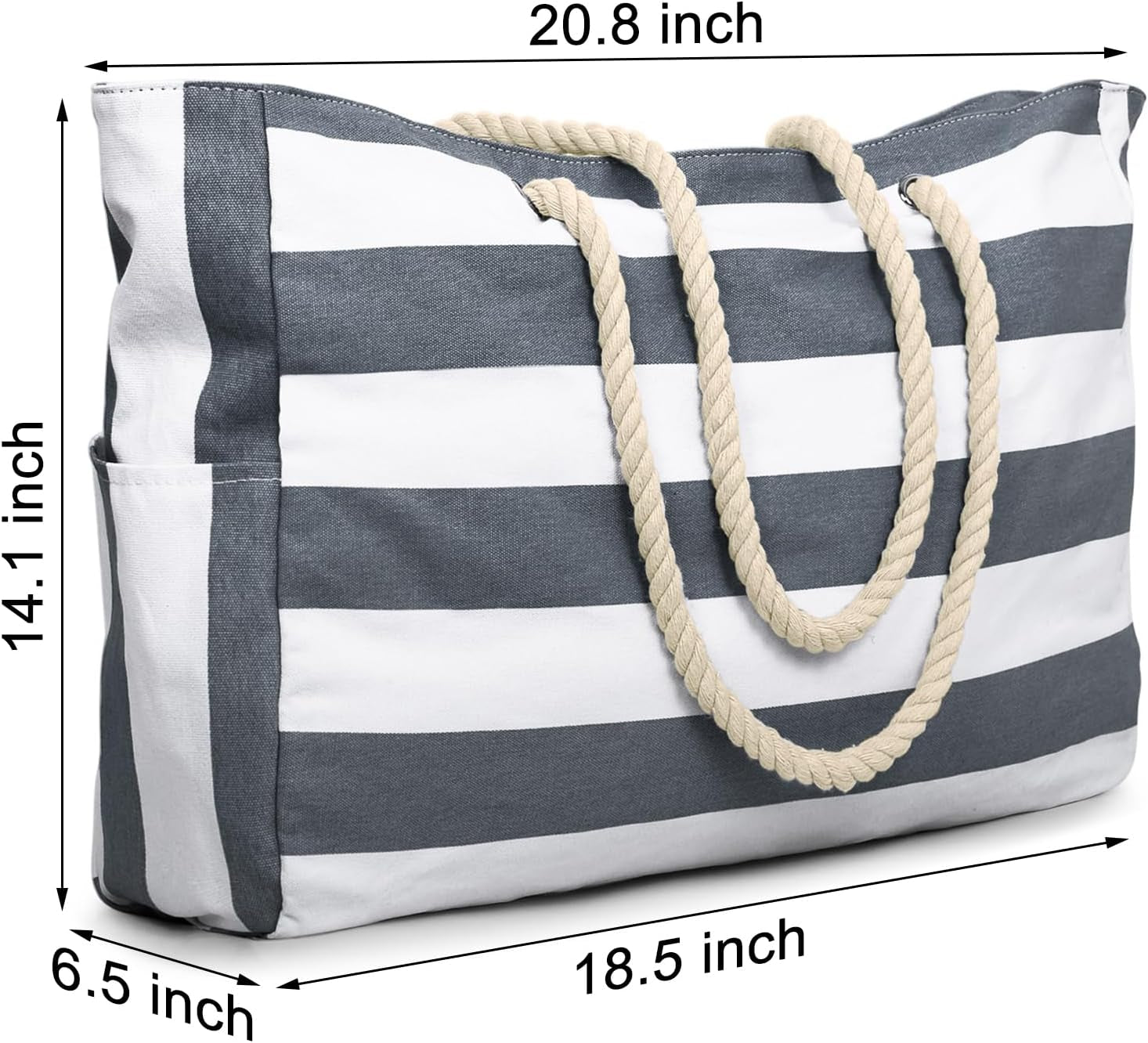 Beach Bag Large Waterproof Beach Tote Bags with Zip and Rope Handle Summer Holiday Essentials Shoulder Handbags for Travel Shopping Pool Gym Picnic