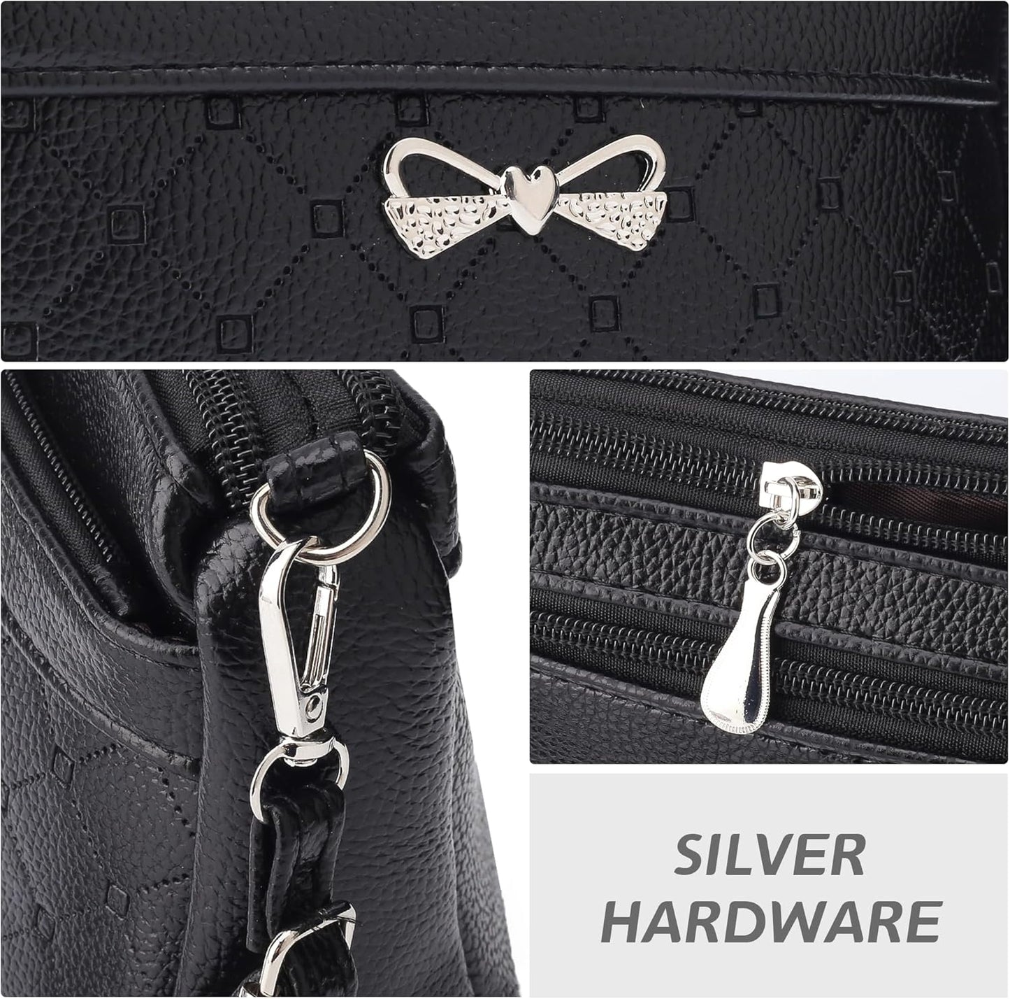 Women Handbags Shoulder Bags Small Square Soft PU Leather Cross Body Ladies Bags Elegant Butterfly Decoration