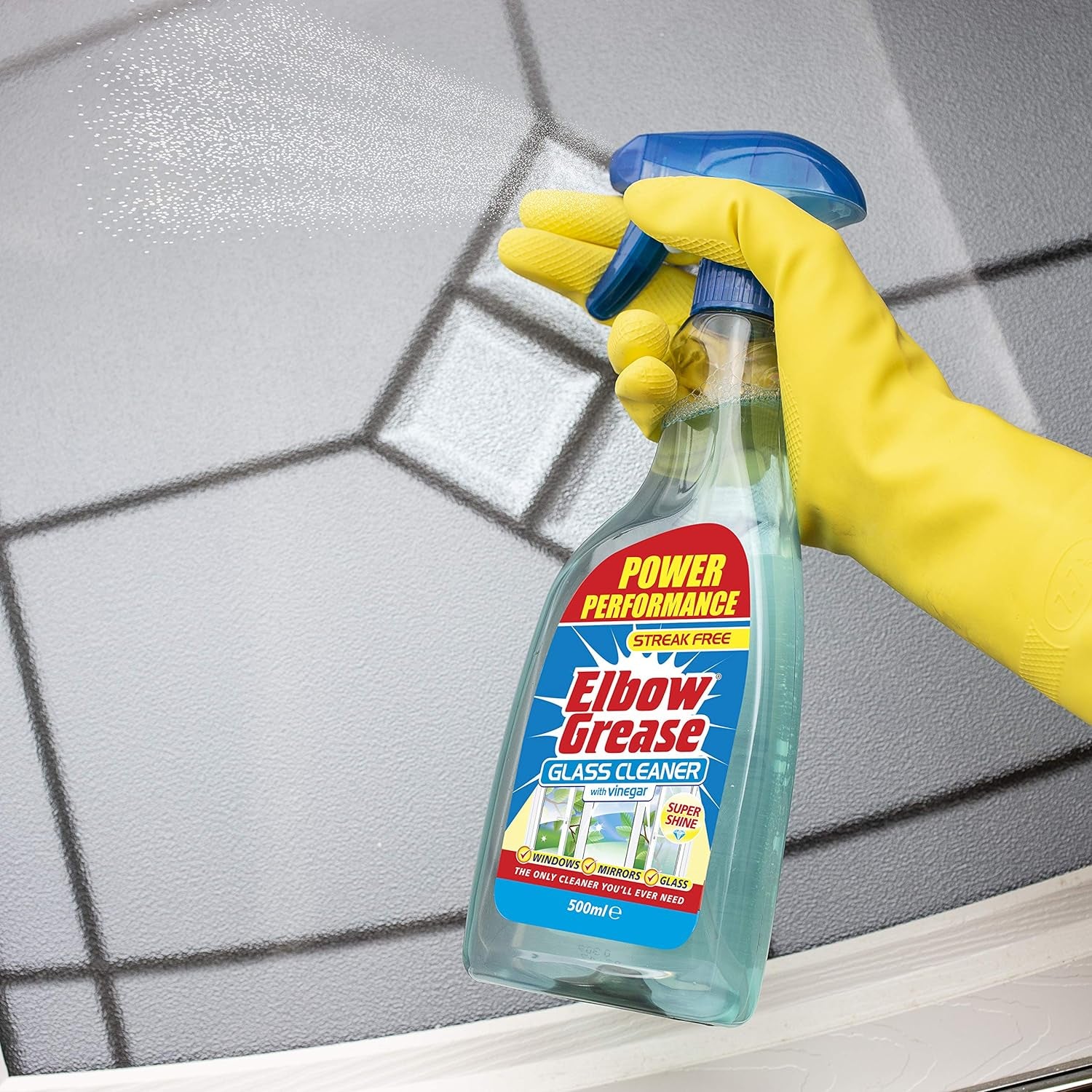 Glass Cleaner with Vinegar for Windows and Mirrors, 500 Ml - Window Cleaning Equipment (Pack of 1)