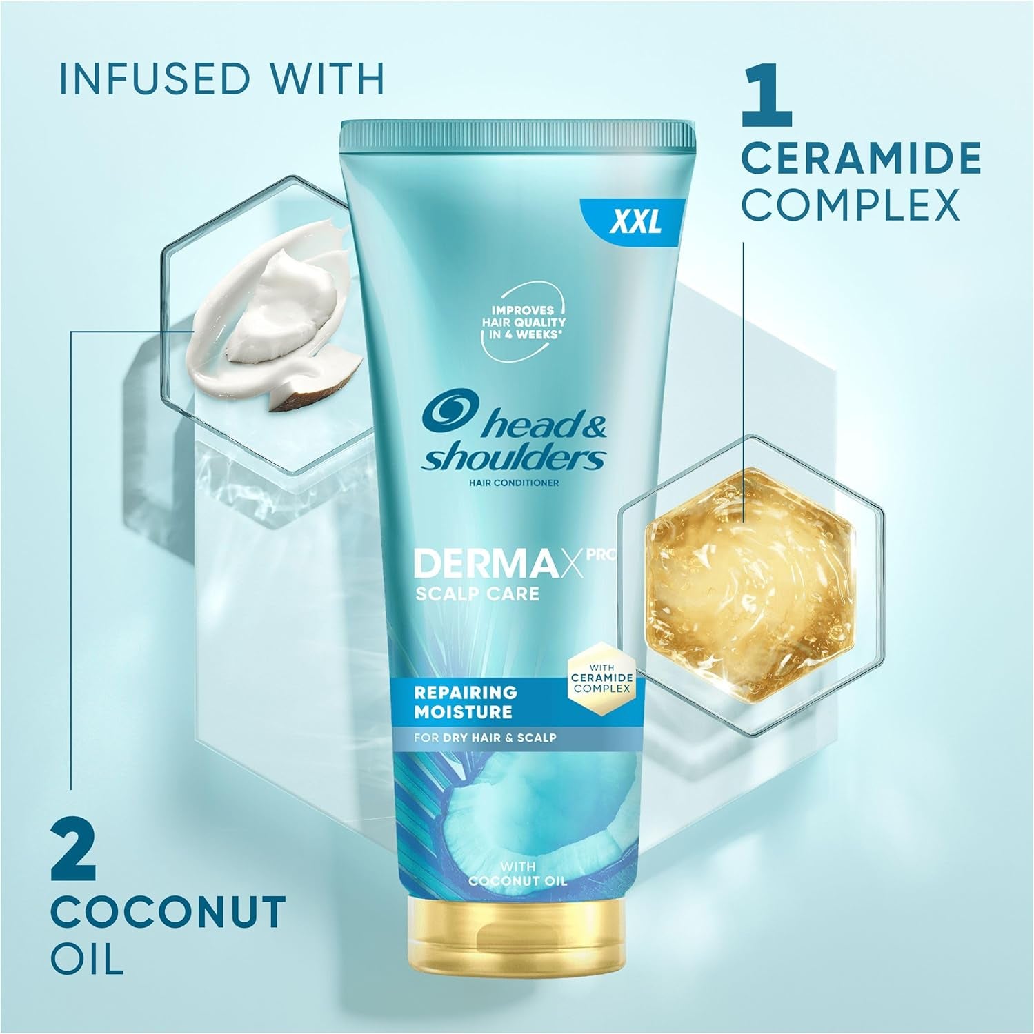 Dermaxpro Repairing Moisture anti Dandruff Shampoo 500Ml +  Dermaxpro Repairing Moisture Lightweight Conditioner 350 Ml