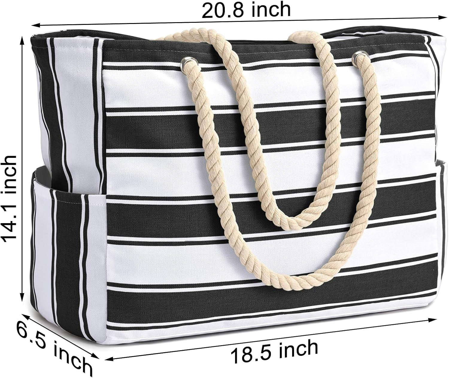 Beach Bag Large Waterproof Beach Tote Bags with Zip and Rope Handle Summer Holiday Essentials Shoulder Handbags for Travel Shopping Pool Gym Picnic