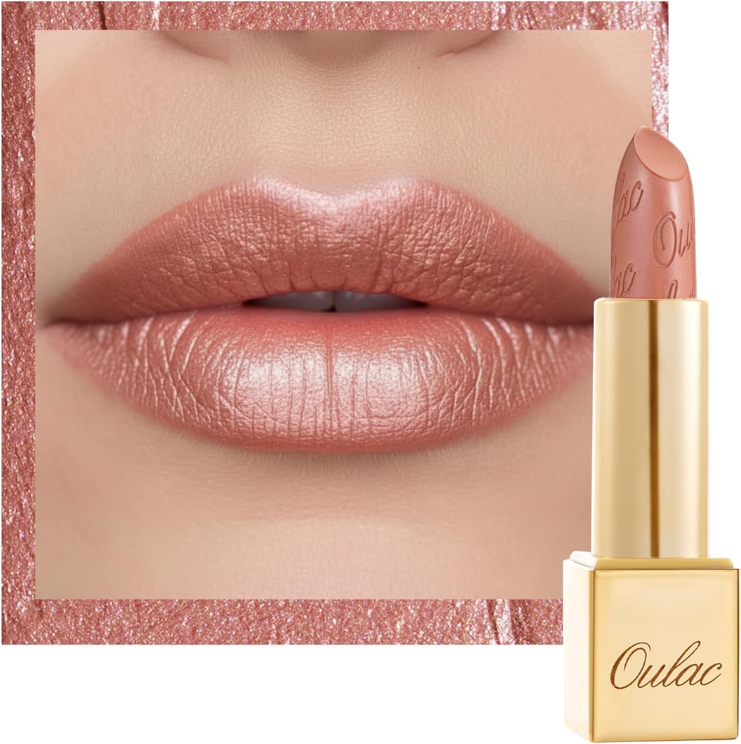 Metallic Shine Glitter Lipstick, Nude High Impact Lipcolor, Brown Soft and Ultra Hydrating, Long Lasting, Vegan & Cruelty-Free, Full-Coverage Lip Color 4.3 G/0.15 Oz Pure Envy(07)
