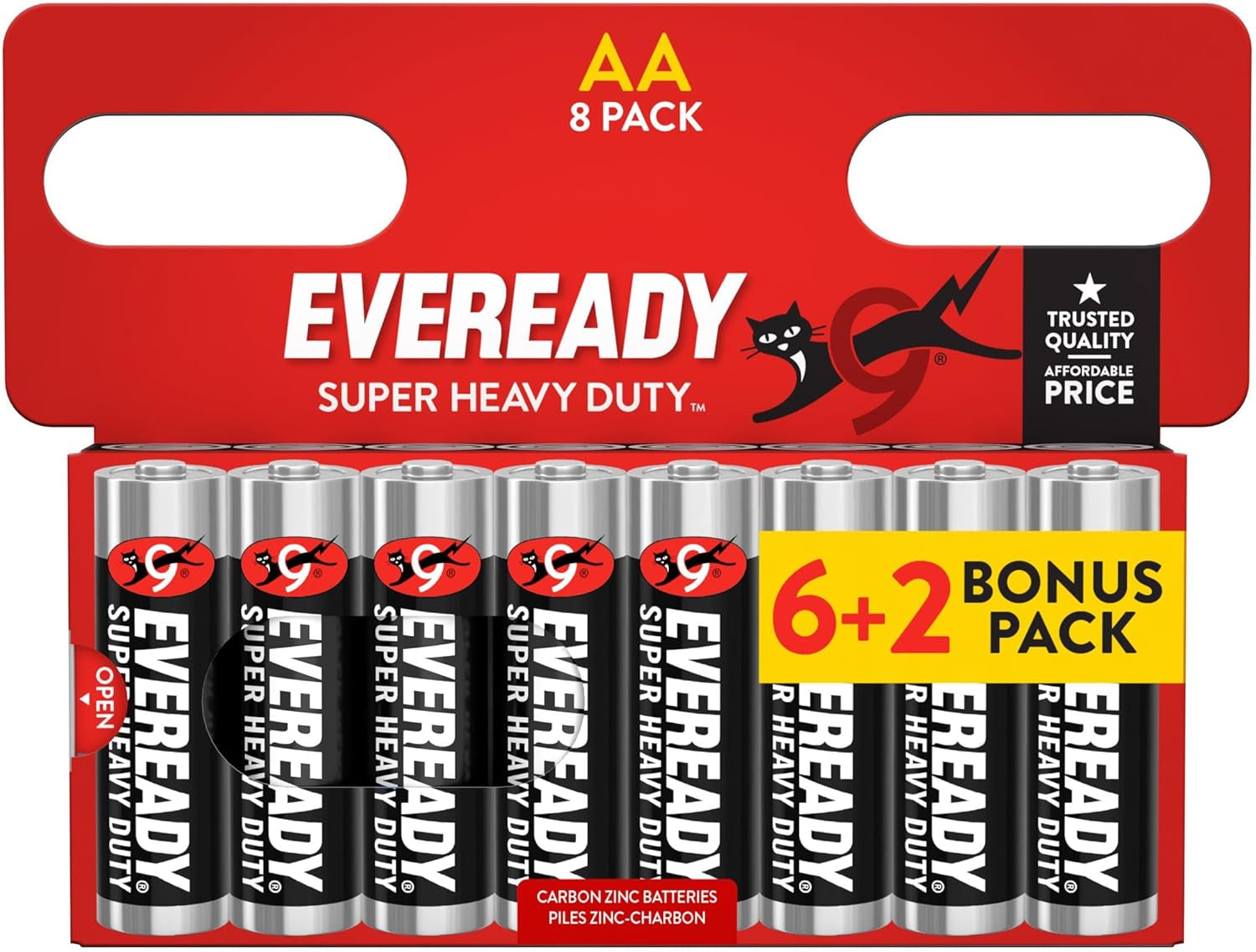 Super Heavy Duty AA Battery, 8 Pack
