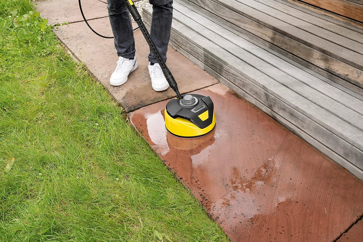 T 5 T Racer Patio Cleaner for High Pressure Washers Original Accessory, Twin Jet Rotating Arm, Ergonomic Surface Cleaner