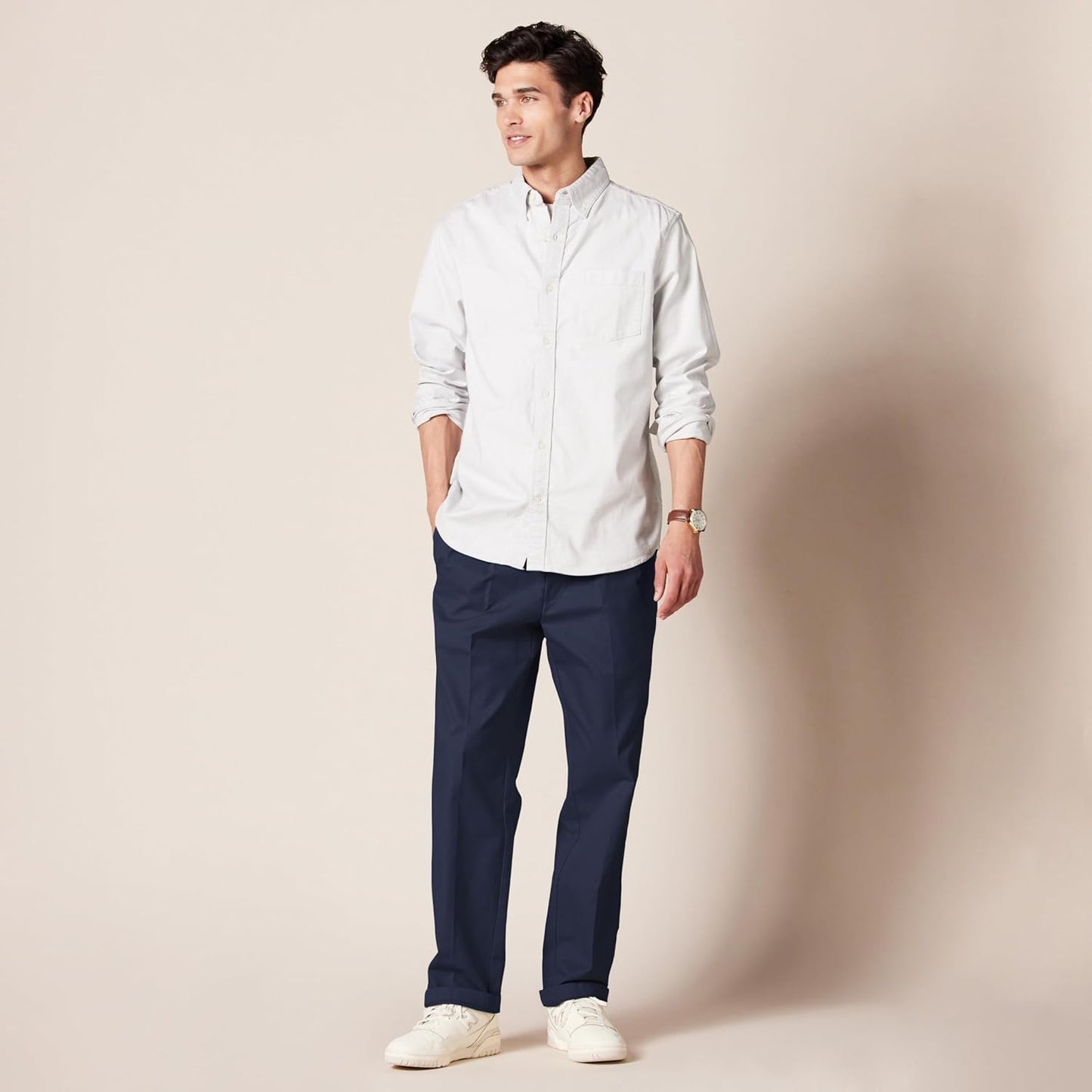 Men'S Classic-Fit Wrinkle-Resistant Pleated Chino Trousers (Available in Big & Tall)
