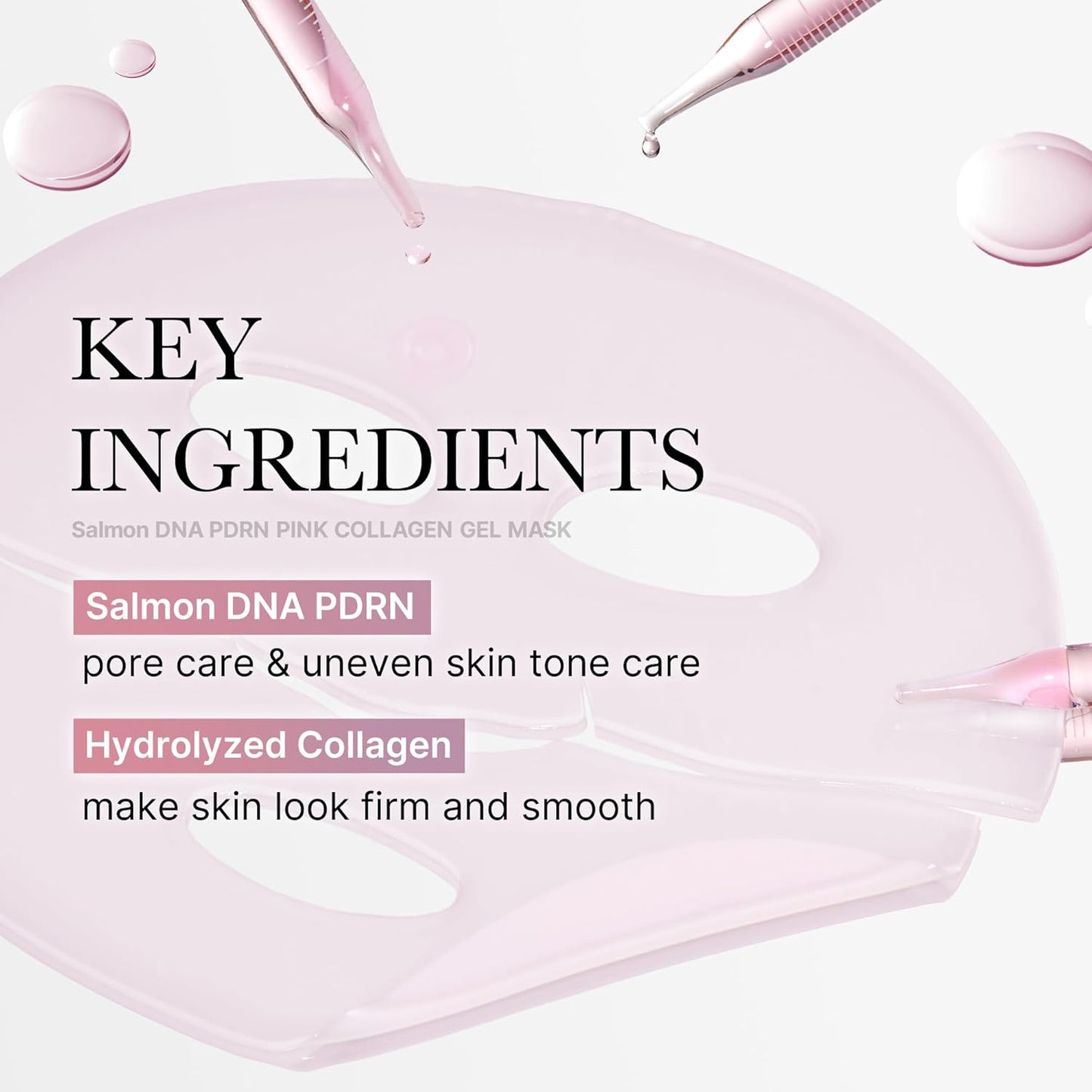 Jelly Gel Mask with Salmon DNA PDRN Pink Collagen | Overnight Face Mask for Glass Glow Skin | Elasticity, Hydrating, Firming and Moisturizing | Korean Skincare, 28G X 4Ea