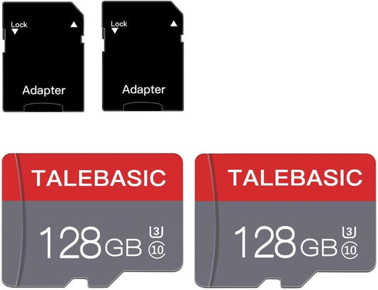 128GB Micro Memory Card Class 10 Memory Card with Adapter Fast Speed TF Card for Tablet/Mobile Phone/Camera/Car Audio/Game Console(2 Pcs 128GB)