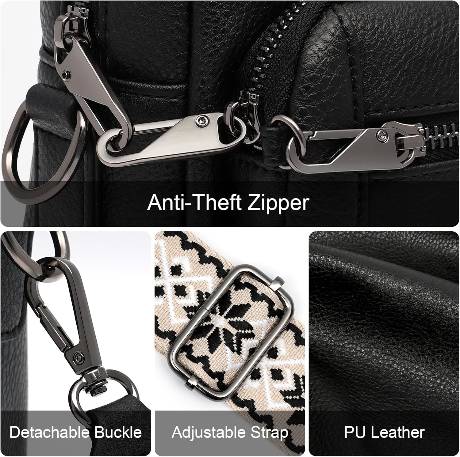 Women'S Cross Body Bags, Crossbody Bags for Women with Anti-Theft Function 4 Zip Compartments Women Shoulder Handbags with Adjustable Wide Strap